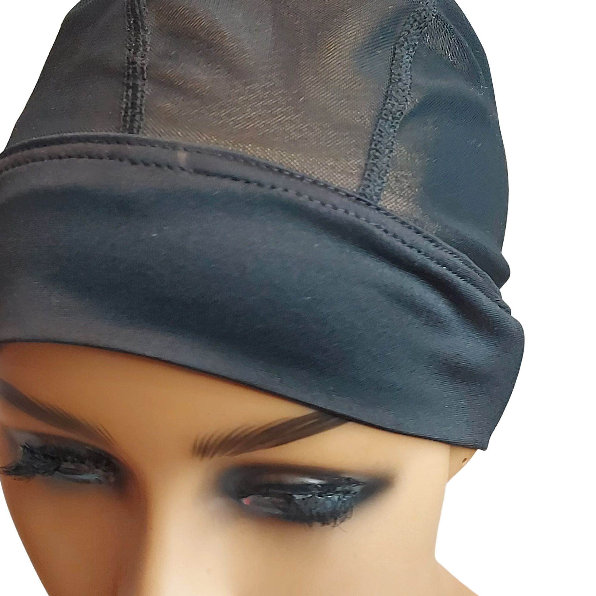 Headband Mesh Wig Cap Black – Base for Wig Making & Gym‑Ready Styles