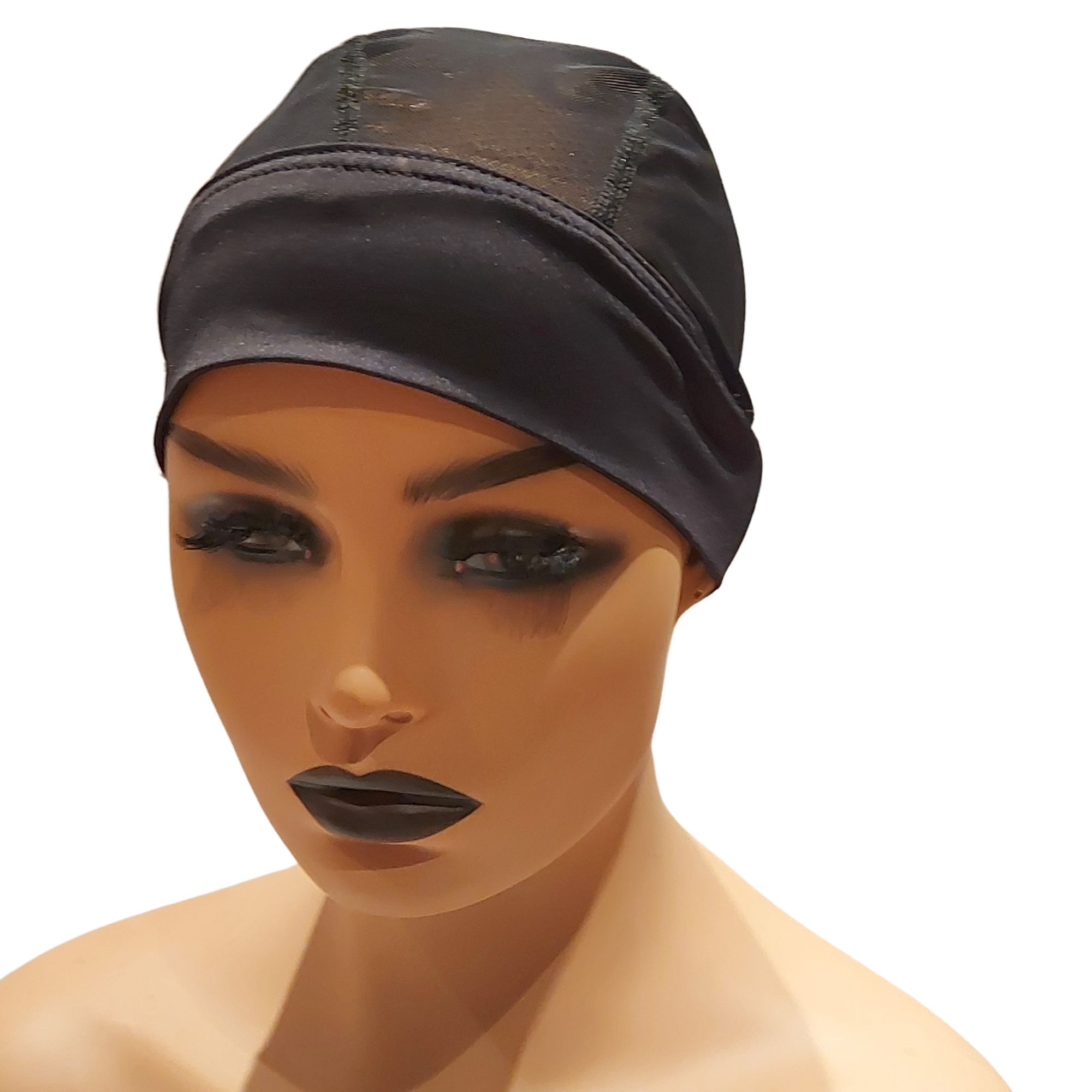 Headband Mesh Wig Cap Black – Base for Wig Making & Gym‑Ready Styles
