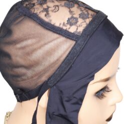 Headband Wig Cap with Adjustable Straps – Breathable, Custom-Fit Base for Wig Making (Black)