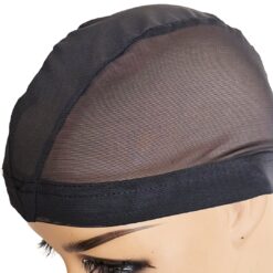 Japanese Wig Mesh Cap – Stretchable Dome Cap for Making Custom Wigs (Black)