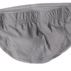 Close-up of a black Spandex Dome Cap being worn on a mannequin head. The cap is smooth with distinct vertical stitching lines to show the secure, snug fit.