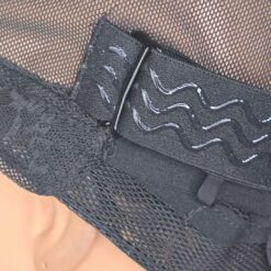 Side view of drawstring double lace wig cap showing professional construction and adjustable features