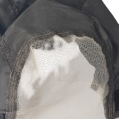 Velvet wig grip cap on mannequin head showing adjustable band and lace front, colour Black,