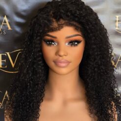 Evara Ayana 24 pixie curl wig front view showing 4C hairline and 360 HD lace