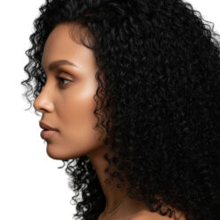 Ayana 24 pixie curl wig side view showing defined curls and full 250% density
