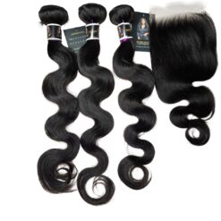 Bodywave Bundle Deals 22, 22 and 20 inch with 16 inch 5x5 HD lace closure set