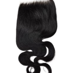 Close-up of HD lace on 5x5 closure showing fine lace mesh for a seamless blend